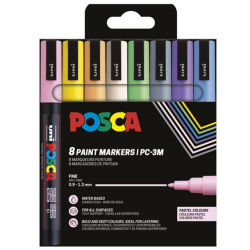 POSCA PC-3M 0,9 - 1,3 mm (8-pak) (Pastel) Sortiment