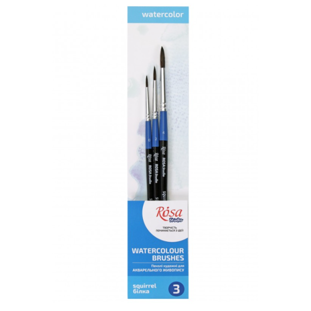 Rosa Akvarelpensler (14), Egernhr - 3-Pak 