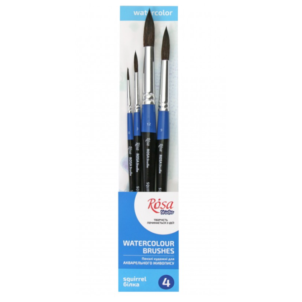 Rosa Akvarelpensler (15), Egernhr - 4-Pak 