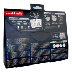 Uni POSCA Kalktuscher i st - 4 Tuscher + 2 Skabeloner