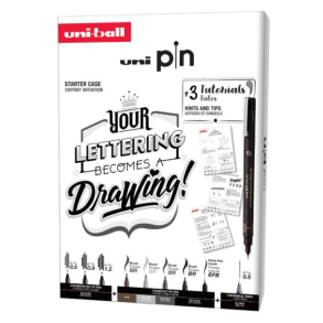 UNI pin Starters�t, Lettering - 9 Penne + 3 Guides