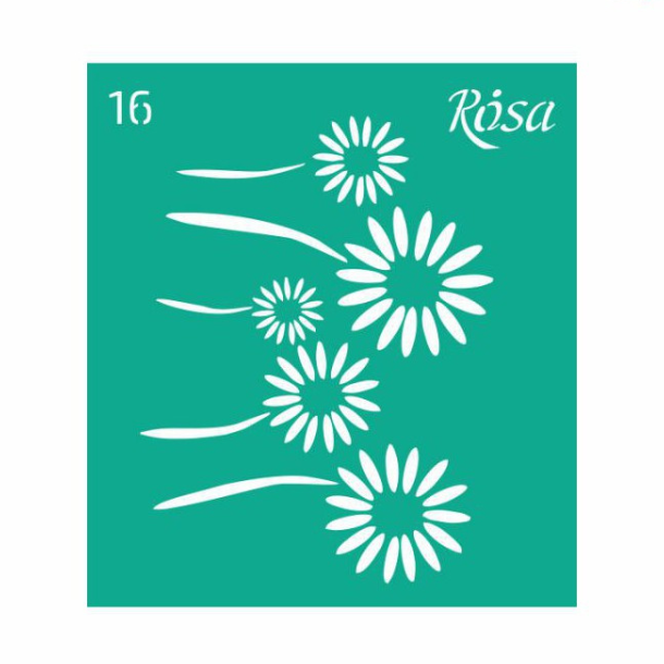 ROSA Talent Adhesive Stencil "Flowers 16 9x10cm