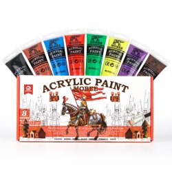 Mobee Akrylmalingst 75 ml. Klassiske Farver - 8-Pak