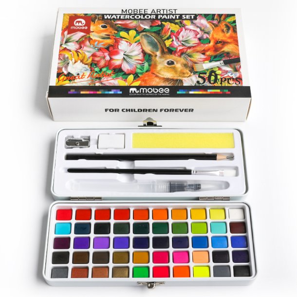Mobee Akvarelst i Etui med Tilbehr - 50-Pak