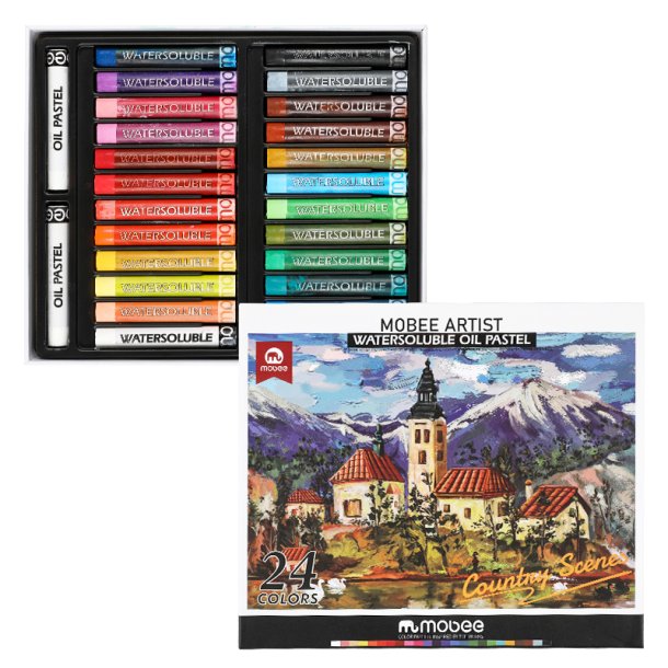 Mobee Vandoplselige Oliepasteller - 24+2-Pak