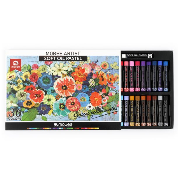 Mobee Blde Oliepasteller, Klassiske Farver - 36+2-Pak