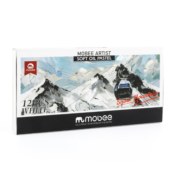 Mobee Hvide Oliepasteller - 12-pak