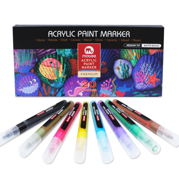 Mobee - Akryltusch Medium Tip 20-Pak