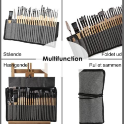Penselst i foldeetui m. naturskaft - 24-pak