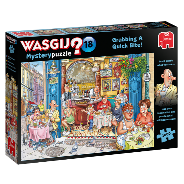 SRTILBUD Puslespil "Wasgij Mystery 18, Grabbing A Quick Bite" 1000 Brikker