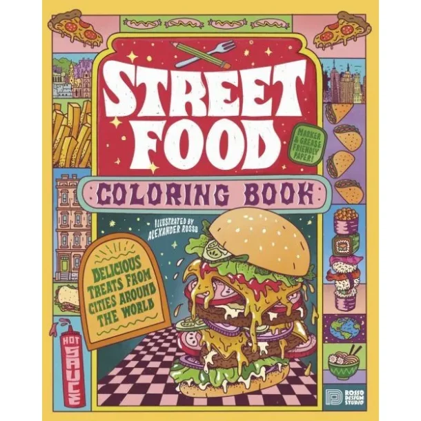 Street Food Coloring Book