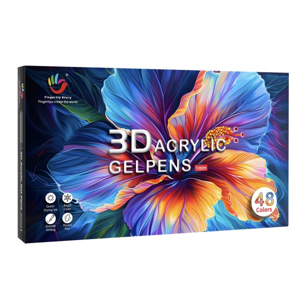 H&B 3D Acrylic Gelpens, 1mm - 48-stk.