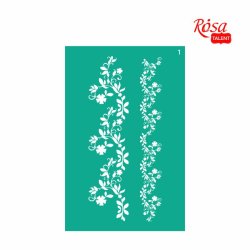 ROSA Talent Reusable Adhesive Stencil "Flowers 1 13x20cm
