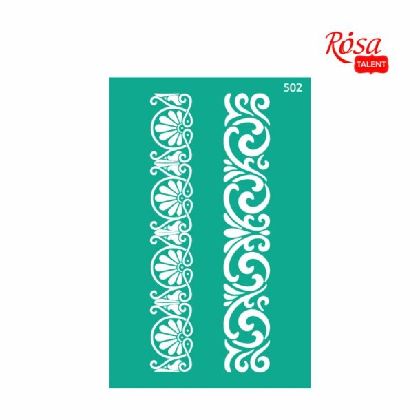 ROSA Talent Curb Reusable Adhesive Stencil "Tracery 502 13x20cm