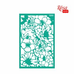 ROSA Talent Reusable Adhesive Stencil "Flowers 1000 13x20cm