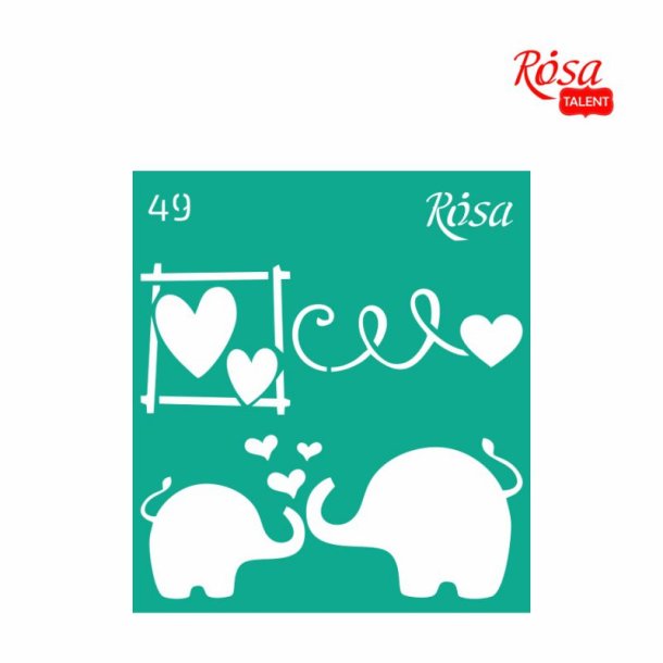 ROSA Talent Reusable Adhesive Stencil "Love 49 9x10cm