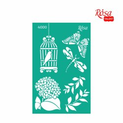 ROSA Talent Reusable Adhesive Stencil "Floral Poem 4000&#147; 13x20cm