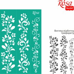 ROSA Talent Reusable Adhesive Stencil "Flowers 5 13x20cm