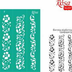 ROSA Talent Curb Reusable Adhesive Stencil "Flowers 7 13x20cm