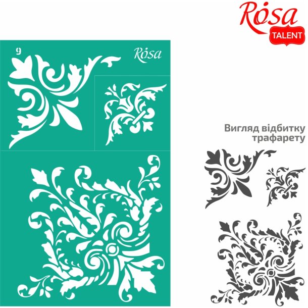 ROSA Talent Reusable Adhesive Stencil "Flowers 9&#147; 13x20cm