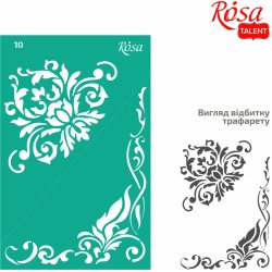ROSA Talent Corner Reusable Adhesive Stencil "Flowers 10 13x20cm