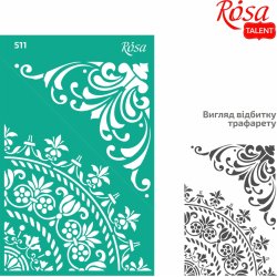 ROSA Talent Corner Reusable Adhesive Stencil "Tracery 511 13x20cm