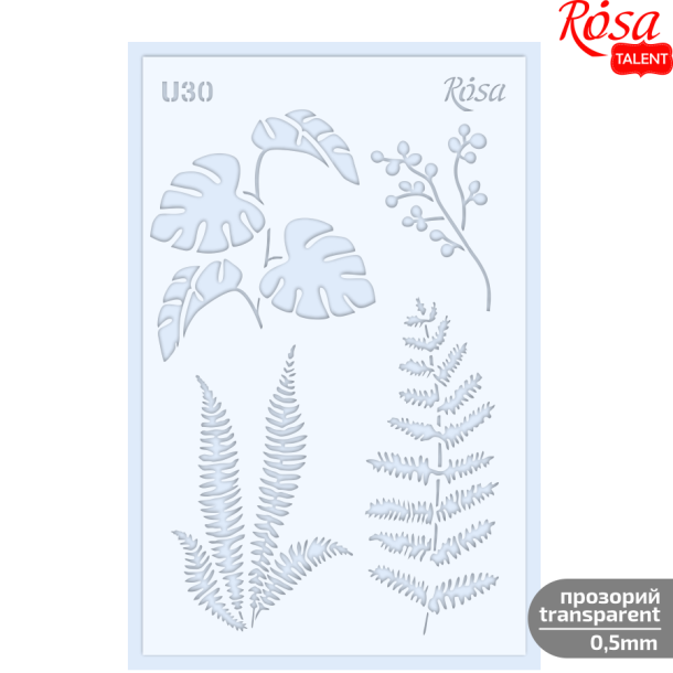 ROSA Talent Reusable Stencil "Flowers U30" 13x20cm