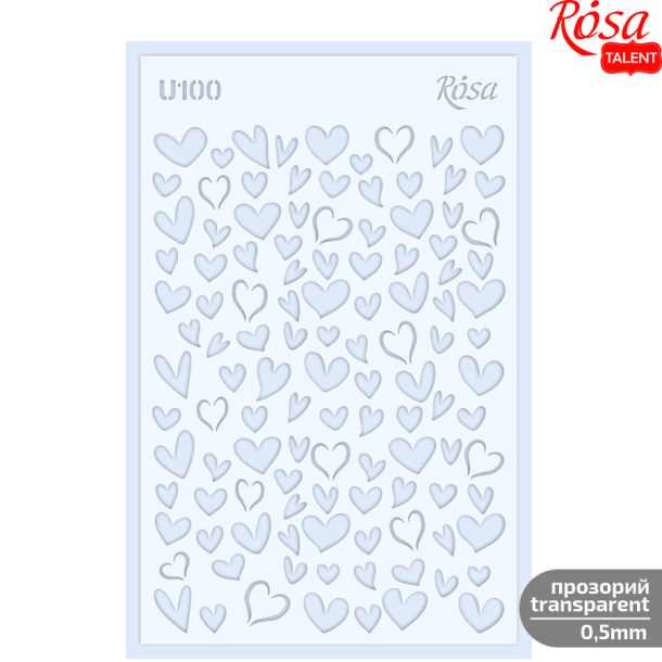 ROSA Talent Reusable Stencil "Love U100 13x20cm