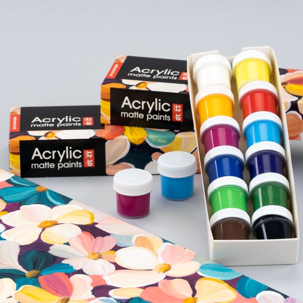 Arteo Mat Akryls�t 12x10ml. - Colorful Flowers