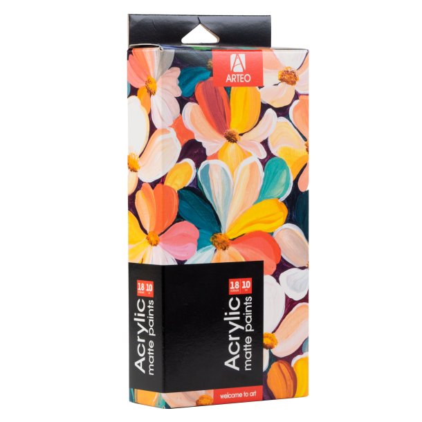 Arteo Mat Akryls�t 18x10ml. - Colorful Flowers