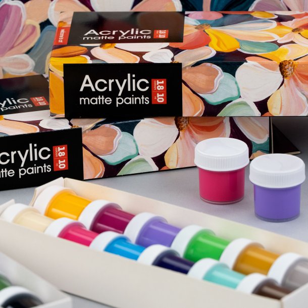 Arteo Mat Akryls�t 18x10ml. - Colorful Flowers