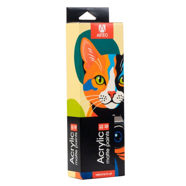Arteo Mat Akryls�t 12x10ml. - Artistic Cat