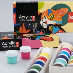 Arteo Mat Akryls�t 18x10ml. - Artistic Cat