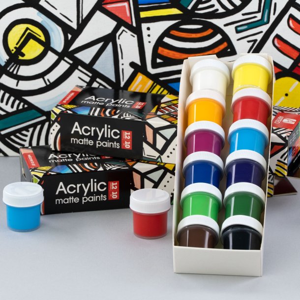 Arteo Mat Akryls�t 12x10ml. - Geometric Shapes