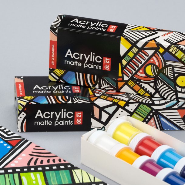 Arteo Mat Akryls�t 12x10ml. - Geometric Shapes