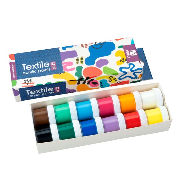 Arteo Tekstil Akryls�t 12x10ml. - Colorful Blops