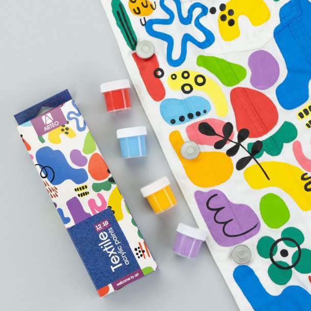 Arteo Tekstil Akryls�t 12x10ml. - Colorful Blops