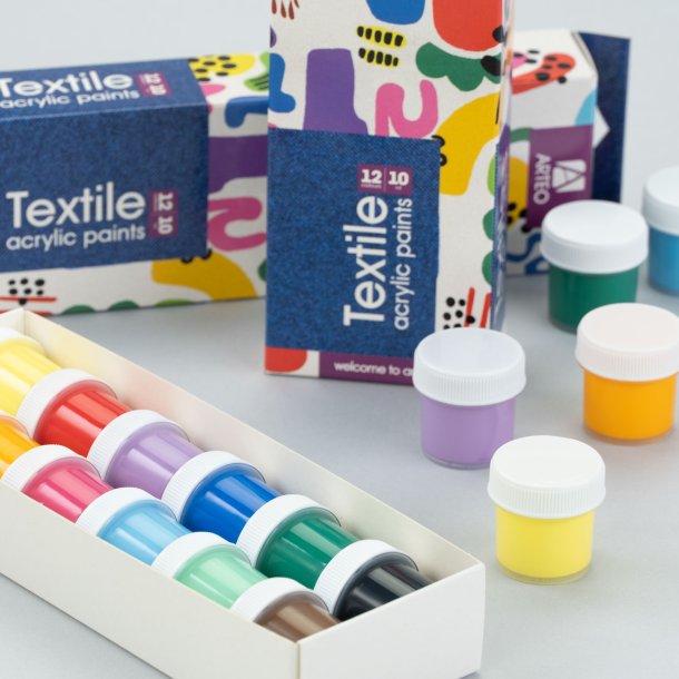 Arteo Tekstil Akryls�t 12x10ml. - Colorful Blops