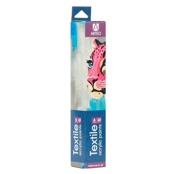Arteo Tekstil Akryls�t 6x10ml. - Colorful Leopard