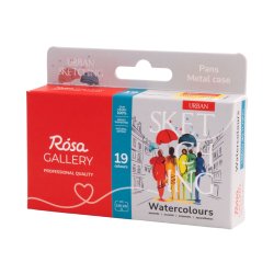 Rosa Gallery "Urban Sketching" - Professionelt akvarels�t med 19 farver