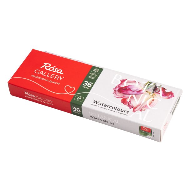 Rosa Gallery "Botanical" - Professionelt akvarels�t med 36 farver