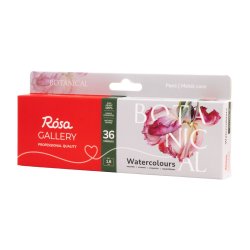 Rosa Gallery "Botanical" - Professionelt akvarels�t med 36 farver