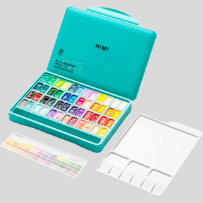 HIMI Twin Cup Jelly Gouache - 48 Farver, Green Case