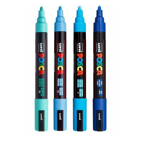 POSCA PC-5M 1,8 - 2,5 mm Blue Colors (4 stk.)