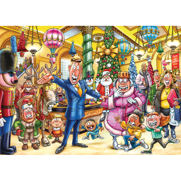 NYHED! Puslespil Wasgij Christmas 21 "A Very Merry Makeover!" 2x1000 Brikker