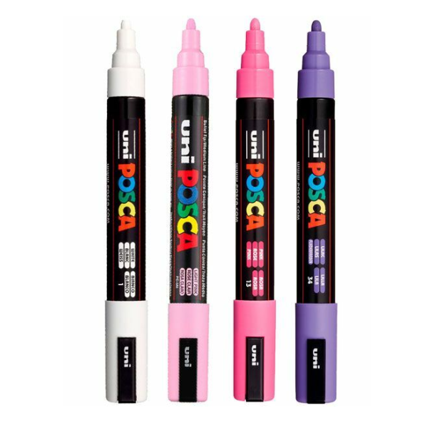 POSCA PC-5M 1,8 - 2,5 mm Candy Colors (4 stk.)