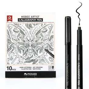 Mobee - Sorte Kalligrafipenne 10-Pak