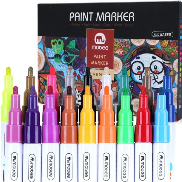 Mobee - Paint Markers Fine Tip 18-Pak