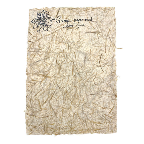 Hndlavet Gampi papir med Cogon grs 90G - 6-pak