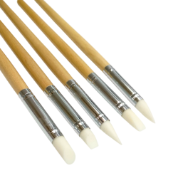 Silikonepenselst m. Trskaft - 5-Pak